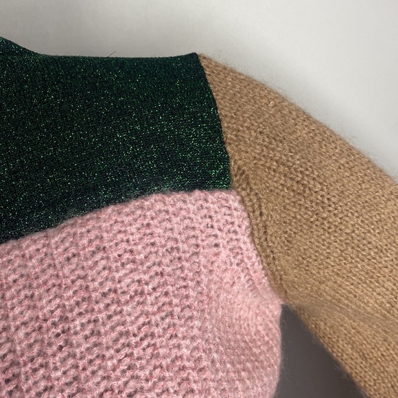 Scotch & Soda OK Bye Selina mohair blend colorblock high neck fuzzy sweater XS - Picture 7 of 16